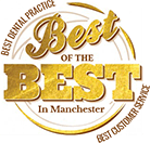 Best of the Best in Manchester Best Dental Practice Best Customer Service award badge