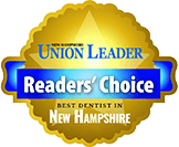 Reader's Choice Union Leader Best Dentist in New Hampshire award badge