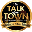 The Talk of the Town for Excellence in Customer Satisfaction award badge
