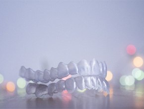 Closeup of affordable clear aligners in Manchester 