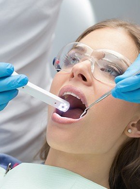 Dentist capturing intraoral images